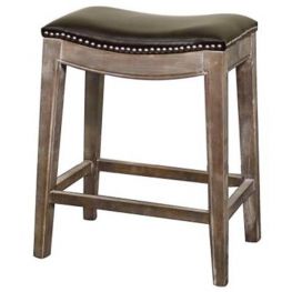 Elmo Brown Counter Stool Mystique Gray Legs