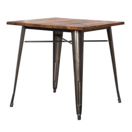 Metropolis Wood Top Gunmetal Table