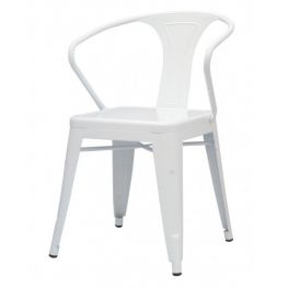 Metropolis Metal Arm Dining Chair White