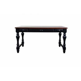 Black writing desk w/ mahogany