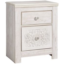 Paxberry Whitewash Two Drawer Night Stand
