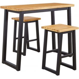 Town Wood Brown/Black Counter Table Set