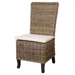 Bermuda Rattan Dining Chair, Kubu Gray