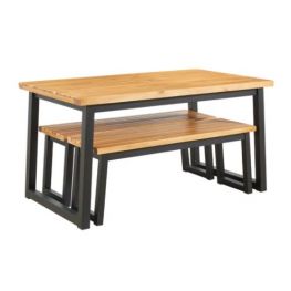 Town Wood Brown/Black Dining Table Set Of 3