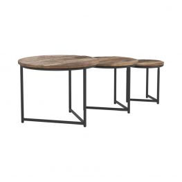 Milan Natural/Matte Black Nesting Table
