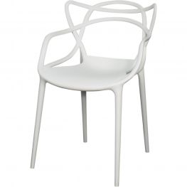 Archie White Molded Arm Chair