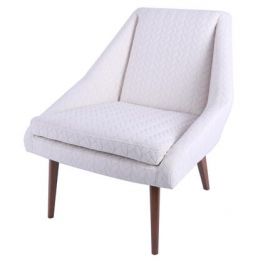 Enzo Icy Leafage Fabric Accent Chair